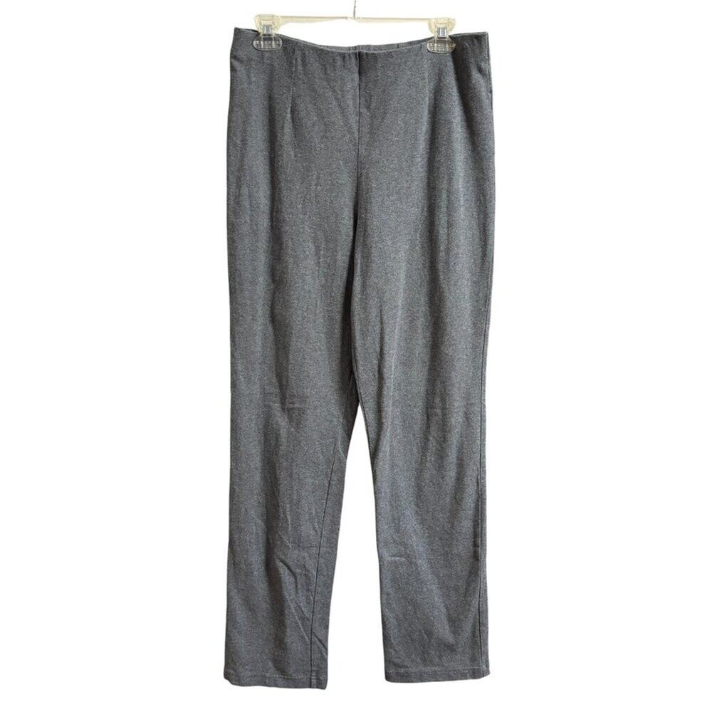 L.L. BEAN Perfect Fit Gray Straight Leg Pull On Stretchy Pants SZ M TALL